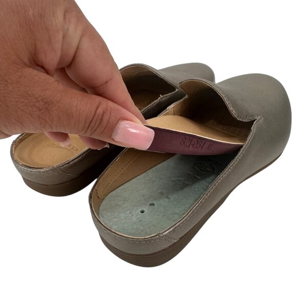 Dansko Women Slip-On Mules SZ 41 Brown Metallic Leather Comfortable Casual Shoes - Picture 5 of 15